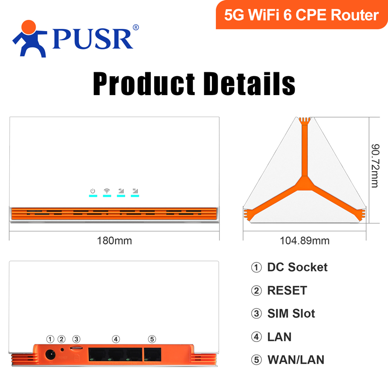 PUSR Global 4G/5G Dual Band Wi - 4G Router Sim Card Slot Gigabit recensie en prijs