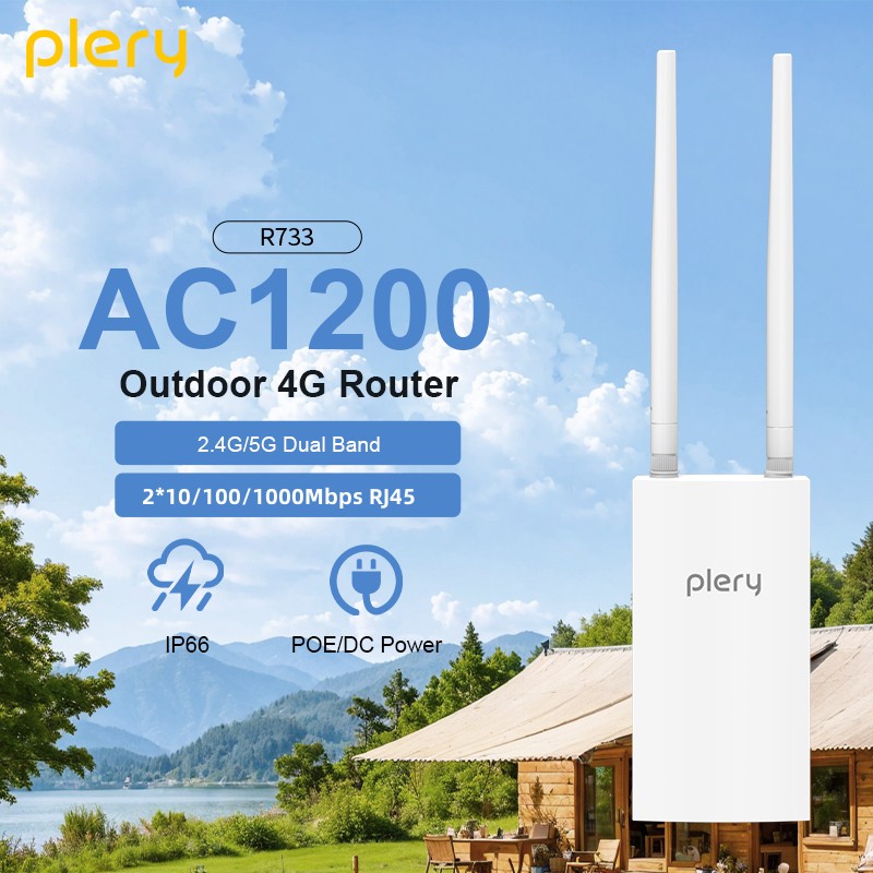 Plery 300Mbps+1200Mbps Outdoor - 4G Lte Router Outdoor Waterproof recensie en prijs