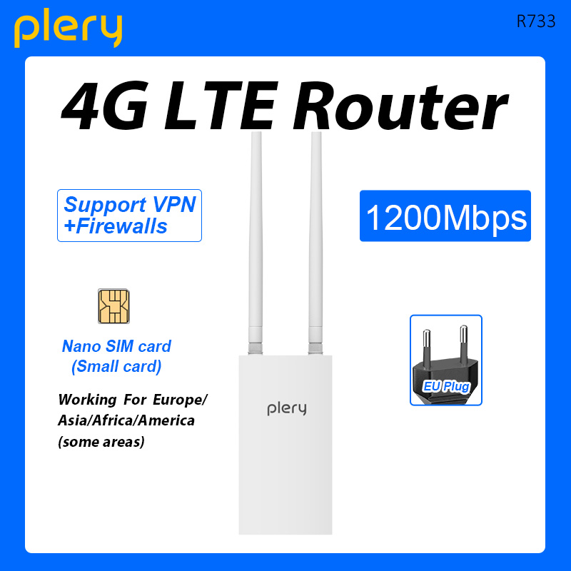 PLERY 1200Mbps Outdoor WIFI 4G - 4G Router With Poe Wan recensie en prijs